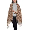 Bufandas Retro Africano Bufanda Vintage Impresión Cálido Suave Mantón Wrap con borla larga Wraps para mujer Diseño de otoño Foulard