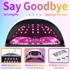 LED NAIL LAMP VOOR MANICURE 280W nageldroger Machine UV Drying Lamp voor het genezen van UV -gel nagellak met bewegingsdetectie LCD -display 240318