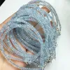 Dekoratif Figürinler S925 Doğal Aquamarin Bilezik Kadın Moda Yuvarlak Taş Zarif Şifa Strand Bangles Hediye 1 PCS