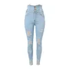 Pantaloni stili jeans da donna Pantaloni con orlo a fessura Personalità di strada Moda casual Pantaloni in denim con acqua di lavaggio 18 Ropa De Mujer