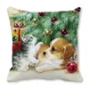 枕イヤーカバー2024クリスマス子犬枕ケース素敵な犬45x45ベッドルームオフィスチェアラグジュアリー装飾B0353