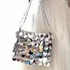 Скинсы сумочки серебряная сумка женщины маленькая сумка для сумки Bling Fashion Lady Buckte Dambags Girls блески кошельки 240315