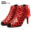 Stiefel Frauen Latin Dance Schuhe Tango Tanzschuhe Hochzeitsschuhe Danzstiefel Sneaker Red Fashion Style Jusedanc