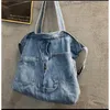 Borse a tracolla Borse in denim Borse da donna Jeans Borsa casual di grande capacità Borsa per la spesa alla moda femminile Pochette eleganti di grandi dimensioni