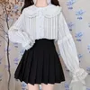 Damesblouses Koreaanse mode Kawaii Lolita Shirts Dames Harajuku Lange mouwen Top Indie Esthetische Kleding Outfits Blouse