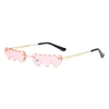 Sunglasses Heart To Fashion Metal Rimless Quirky Niche Cross-border Party Personality Eyes