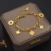 designer bracelet four leaf clover charm bracelets elegant fashion gold agate shell chain mother women girls couple holiday birthday party gifts chains