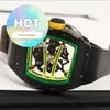 Unisex RM Armbanduhr Rm61-01 Automatische mechanische Uhr Rm6101 Schwarze Keramik Grüne Spur Mode Freizeit Business Sport