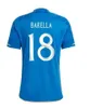 23 24 Maglia Italia Maglie calcio italiane SCAMACCA IMMOBILE CHIESA magliette da calcio RASPADORI JORGINHO BARELLA BASTONI Maglia nazionale italiana Kit uomo bambino