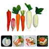 Fleurs décoratives 6 pièces, simulation de légumes radis carotte lumière décorations de maison pour la maison mousse fausses carottes