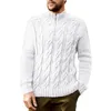 Pulls pour hommes 2024 automne / hiver pull européen et américain couleur unie demi-col haut manches longues