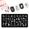 mouteen Smiling Face Nail Stamp Crying Face Nail Stam Plates Ghost Face Nail Stamp Templates for Nails #185 K8ry#