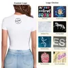 2023 été personnalisé femmes T-shirts à manches courtes col rond 100% coton basique t-shirt blanc uni haut court t-shirt pour les femmes