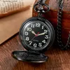 Pocket Watches Two Smooth Mechanical Pocket es Luminous Digital Hands For MenS Pocket es Luxurious Retro Gold Black Fob Chain Clock L240322