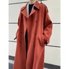 Trench da donna SuperAen Autunno 2024 Cappotto lungo sciolto stile coreano drappeggiato da donna da ufficio