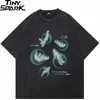 Hip Hop Streetwear Men T-shirt Zakres Green Green Graphic T Shirt Retro Vintage Black Tshirt Unisex Tops TEE CATTON 240315