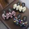 Fashion Sequin Bow Girl Slippers Princess Shoes Children Beach Slipper Girl Sandals Flats Non-slip Soft Kids Slippers 240311