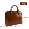 Briefcases Luxury Genuine Leather Women's Briefcase Fashion Business Handbag Large Capacity Shoulder Messenger Bag Ladies Laptop