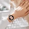 Watch pasme odpowiednie dla Samsung Galaxy Watch 4 5 i 6 pasków+40 mm Pierścień z siatki ze stali nierdzewnej Pasek Temperowany szklany ochraniacz ekranu 24323