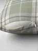 ピローグリーンの格子縞のソファカバーホームデコレーションアイテムクリスマスデコレーション2024睡眠枕