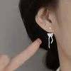 Boucles d'oreilles avec nœud pour femmes, Style coréen, à la mode, cadeau de saint-valentin, accessoires bijoux, 2024