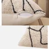 Kussen ivoorzwarte kussens geometrisch borduurwerk hoes retro decoratieve hoes voor fauteuil 45x45 huisdecoratie