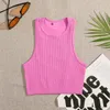 Allinea canotta top top u regga di yoga da donna Summer sexy maglietta sexy top corti solidi tops di moda senza manico