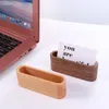 Decorative Plates Wood Natural Office Supplies Desktop Storage Stationery Card Organizer Cards Holder Stander Wooden Business Holders