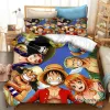 Zestawy Phechion anime One Piece 3D Print Pedding Set Duvet Covery Pillowcases One Piece Bracker Sets