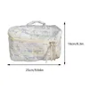 Storage Bags Women Travel Cosmetic Bag Large Capacity Quilted Organizer Aesthetic Holder Soft Floral Toiletry