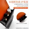 Wancher Lederen Vulpen Case Koeienhuid 3 Pennen Houder Pouch Mouw Potlood Tas Kantoor Accessoires 240311