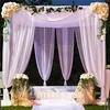 Rideaux blancs transparents pour salon, arc de mariage, drapé pour fête, maison, chambre à coucher, balcon, décoration de fond Po, décor de réception-cadeau pour bébé