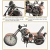 Table Clocks Motorcycle Clock Home Desktop Decor Decorative Iron Adornment Craft Novel Retro Ornament Living Room Bookshelf For Kids