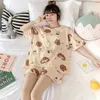 Neue Stil Nachtwäsche Cartoon Pyjamas für Frauen Lange Hosen Ärmeln Frühling Herbst Loungewear Erwachsene Mode Homewear Unterwäsche