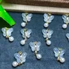 Figurines décoratives une pièce coût personnalisé créatif naturel 14mm agate blanche cristal guérison papillon charmes accessoire spécial pour