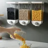 Bottiglie di stoccaggio Contenitore per cereali trasparente per montaggio a parete Contenitore per serbatoio Sigillo per alimenti Scatola per organizzazione di riso per fagioli per forniture domestiche