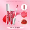 1 ~ 4 pièces rouge à lèvres liquide imperméable à l'eau rouge à lèvres 6 couleurs lèvres pulpeuses maquillage humidité brillant à lèvres prune brillant à lèvres glaçure à lèvres u412 #