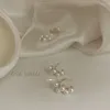 Boucles d'oreilles à tige en perles blanches pour femmes, style bohème, rond doré, bijoux de mariage, cadeaux, vente en gros, mode coréenne, 2024