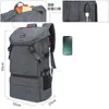 Sırt çantası büyük açık seyahat sırt çantası 15.6 inç dizüstü bilgisayar su geçirmez yürüyüş çantası ile USB şarj portu