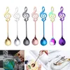 Coffee Scoops 6Pcs Stainless Steel Spoon Note Shape Music Theme Tea Stirring Small Ice Cream Dessert Scoop Flatware