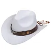 New style Western cowboy hat fashion plush bullhead hat popular chain hem jazz hat Vintage senior Tibetan hat cross border felt hat trend