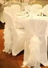 Party Supplies Ruffled Chair Sashes White Ivory Champagne täcker skräddarsydda organza tyll bröllopsdekorationer