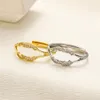 20Style Classic Brand Designer 18K Gold Plated Letter Rings Crystal Rhinestone Silver Love Rings for Women Engagement Ring