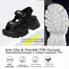 Fujin 8cm Kvinnor Sandaler Plattform Tjock Sole Chunky Shoes Platform Ins Casual Summer Shoes Sandaler Beige Black Comfort 240309