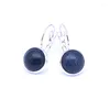 Baumelnde Ohrringe 10MM 12mm Bluesand Stein Umweltschutz Charms für Frauen Modeschmuck