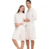 Men's Sleepwear H Solid Color Autumn Lightweight Couples' Knee Length Absorbent Bathrobe Sexy