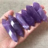 Decorative Figurines Mineraali Random 1pc Natural Amethyst Quartz Double Tower Point 5-6cm Crystal Wand Obelisk Healing Hexagonal Meditation