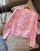 Inverno novo suéter feminino oversized malha cardigan jaquetas feminino colorido dupla lã malha carta com decote em v manga comprida suéteres casaco