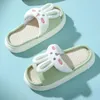 Chinelos para mulheres design dos desenhos animados flip flops senhora algodão linho casa sapatos slides quatro temporada casual casa