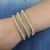 Urok Bracelets Mix White Turquoises Round 3 mm CZ Zestaw Zestaw Bransolek tenis